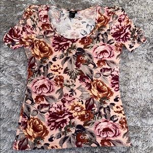 Floral Puff Shoulder T-Shirt